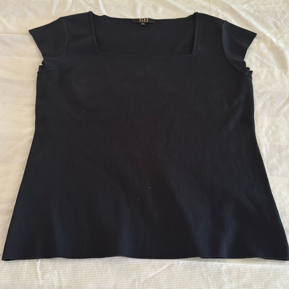 Alex Marie Size XL black square necklines cap sleeve